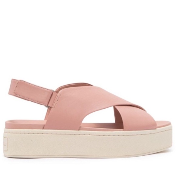 VINCE Weslan Leather Platform Crisscross Velco Strap Sandal Size 9 - Picture 3 of 9